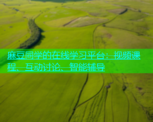 麻豆同学的在线学习平台：视频课程、互动讨论、智能辅导