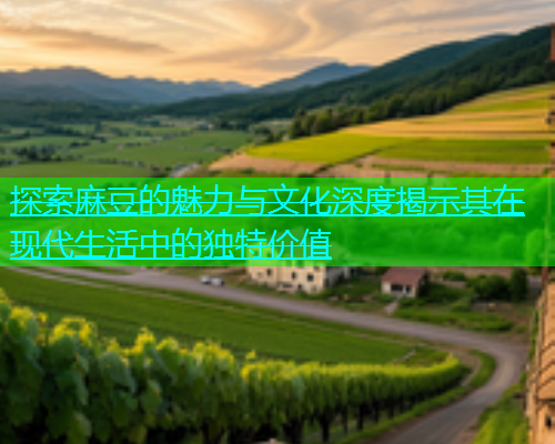 探索麻豆的魅力与文化深度揭示其在现代生活中的独特价值